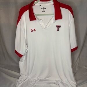 Under Armour Men's Polo Shirt in White and Red